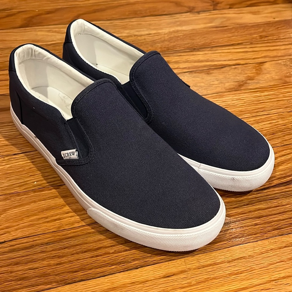 Navy Canvas Slip-on Sneakers